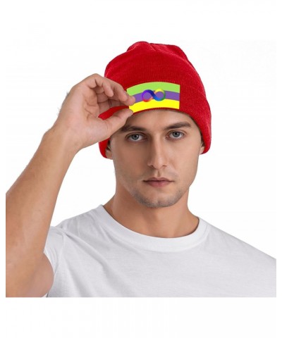 Autistic Fruiti Pride Flag Beanie Hat Skull Knit Warm Cap Women Men Soft Stretch for Winter3 Red $16.18 Skullies & Beanies