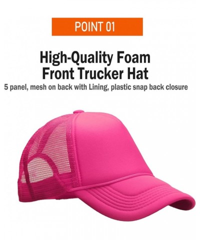 Foam(Sponge) Front Mesh Back 5 Panel Trucker Hat, Adjustable, Light Weight Snapback Cap Solid/Two Tone Pink $10.17 Baseball Caps