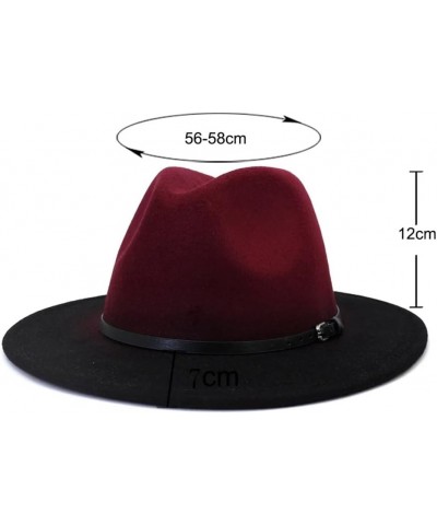 Unisex Four Seasons Casual Wool Felt Fedora Solid Color Flat Brim Classic Jazz Hat Color 5 $18.26 Fedoras