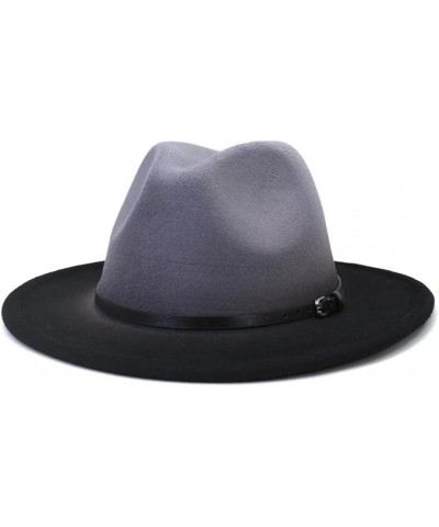 Unisex Four Seasons Casual Wool Felt Fedora Solid Color Flat Brim Classic Jazz Hat Color 5 $18.26 Fedoras