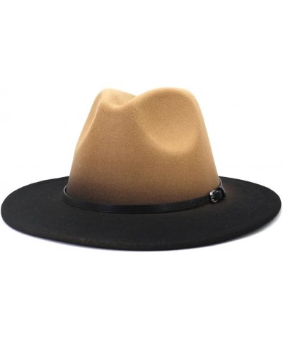 Unisex Four Seasons Casual Wool Felt Fedora Solid Color Flat Brim Classic Jazz Hat Color 5 $18.26 Fedoras