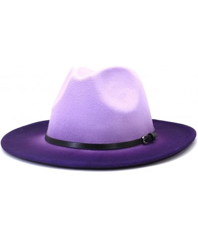 Unisex Four Seasons Casual Wool Felt Fedora Solid Color Flat Brim Classic Jazz Hat Color 5 $18.26 Fedoras