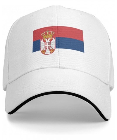 Serbian Flag Unisex Baseball Cap Fits Men Women Adjustable Dad Hat Sandwich Bill Cap White $9.01 Baseball Caps