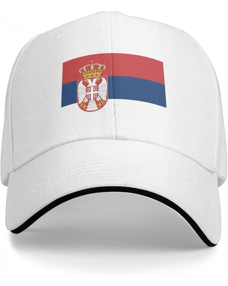 Serbian Flag Unisex Baseball Cap Fits Men Women Adjustable Dad Hat Sandwich Bill Cap White $9.01 Baseball Caps