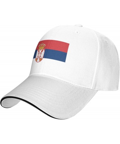 Serbian Flag Unisex Baseball Cap Fits Men Women Adjustable Dad Hat Sandwich Bill Cap White $9.01 Baseball Caps