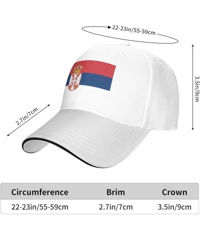 Serbian Flag Unisex Baseball Cap Fits Men Women Adjustable Dad Hat Sandwich Bill Cap White $9.01 Baseball Caps