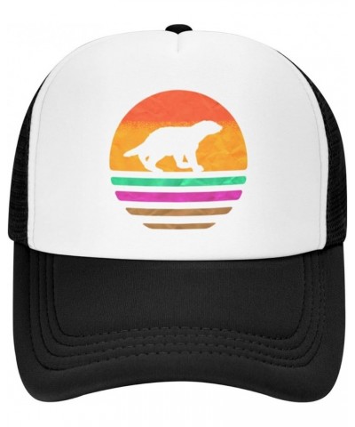 Vintage Honey Badger Animal Lover Unisex Baseball Hat Vintage Mesh Trucker Cap Adjustable Black $9.58 Baseball Caps