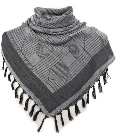 Soldier Scarf Military Desert Windproof Keffiyeh Head Neck Scarf Windproof Arab Wrap with Tassel 43x43 Inches Dark Grey $16.0...