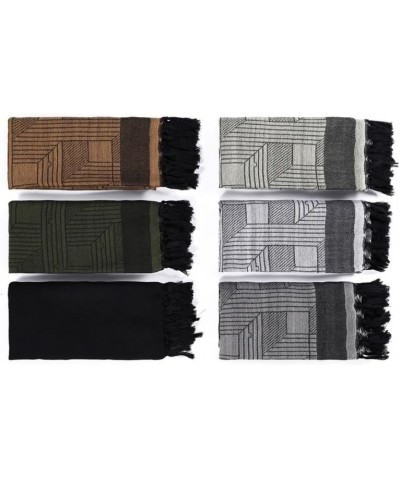 Soldier Scarf Military Desert Windproof Keffiyeh Head Neck Scarf Windproof Arab Wrap with Tassel 43x43 Inches Dark Grey $16.0...