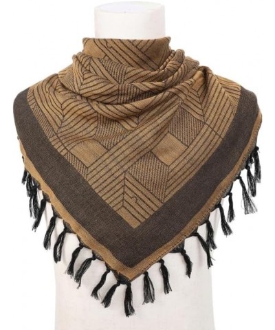 Soldier Scarf Military Desert Windproof Keffiyeh Head Neck Scarf Windproof Arab Wrap with Tassel 43x43 Inches Dark Grey $16.0...