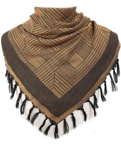 Soldier Scarf Military Desert Windproof Keffiyeh Head Neck Scarf Windproof Arab Wrap with Tassel 43x43 Inches Dark Grey $16.0...