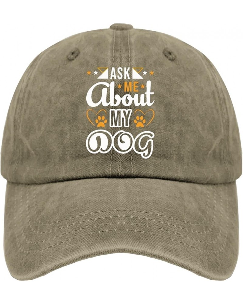 Trucker hat ddog Running hat Blue hat Gifts for Son Sun Hat Suitable for Summer Casual Pigment Khaki $9.87 Cowboy Hats