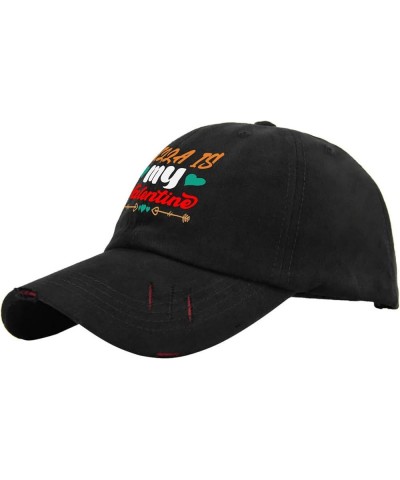 Pizza is My Valentine Cap Women Hats AllBlack Men's Hats Gifts for Grandma Golf Caps Allblack $13.56 Sun Hats