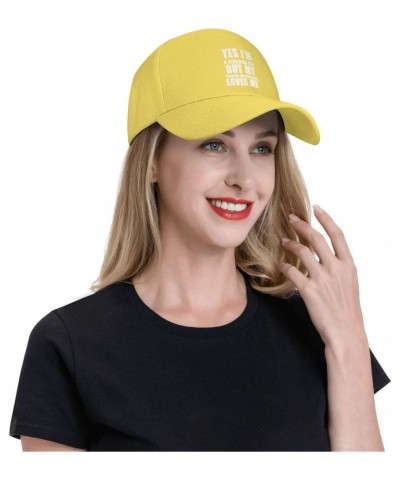 Men and Women Baseball Hat Yes I'm A Stubborn Son But My Freaking Awesome Mom Loves Me Vintage Dad Hat Adjustable Yellow $11....