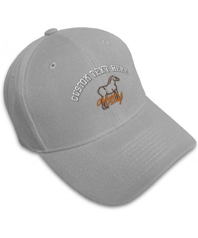 Custom Baseball Cap Animal Horse Belgian Draft Embroidery Horses Acrylic Gray Personalized Text Here $11.50 Baseball Caps