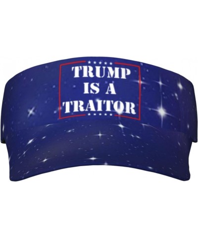 Trump is A Traitor Visor Cap Adjustable Uv Protection Sun Visor Hats Empty Top Baseball Hat for Women and Men Black $13.65 Vi...