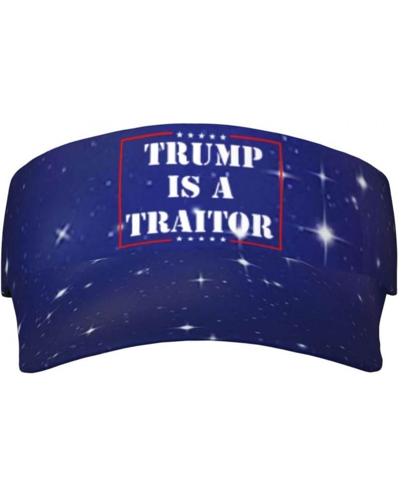 Trump is A Traitor Visor Cap Adjustable Uv Protection Sun Visor Hats Empty Top Baseball Hat for Women and Men Black $13.65 Vi...