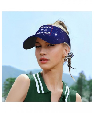 Trump is A Traitor Visor Cap Adjustable Uv Protection Sun Visor Hats Empty Top Baseball Hat for Women and Men Black $13.65 Vi...