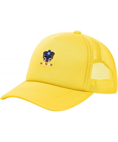 Mesh Hats Dad Caps Baseball Cap Adjustable Trucker Hat Unisex Adjustable Yellow $9.83 Baseball Caps