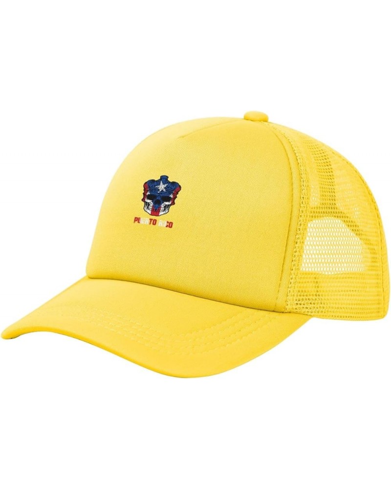 Mesh Hats Dad Caps Baseball Cap Adjustable Trucker Hat Unisex Adjustable Yellow $9.83 Baseball Caps