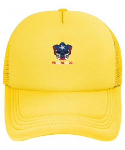 Mesh Hats Dad Caps Baseball Cap Adjustable Trucker Hat Unisex Adjustable Yellow $9.83 Baseball Caps