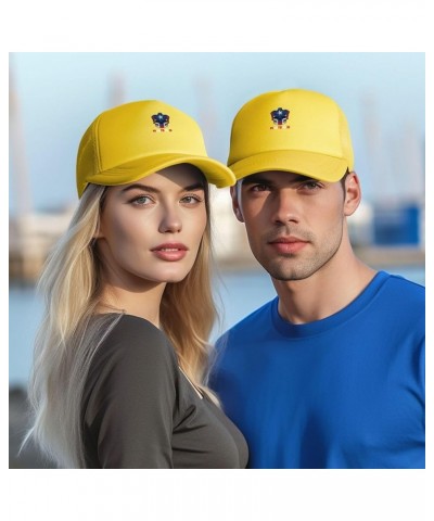 Mesh Hats Dad Caps Baseball Cap Adjustable Trucker Hat Unisex Adjustable Yellow $9.83 Baseball Caps