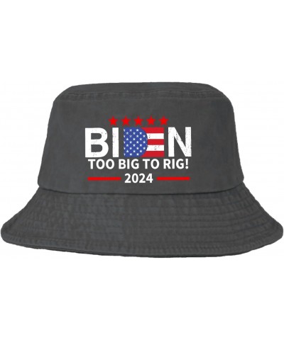 Too Big to Rig Saying Biden 2024 Bucket Hat Bucket Hat Vintage Men Hat for Travel Accessories for Travel Must Haves Wash Blac...