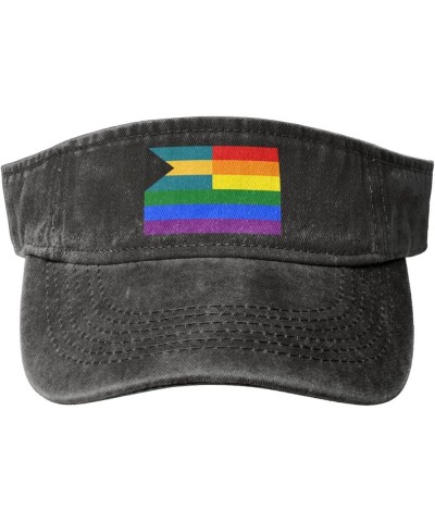 The Bahamas Rainbow Flag Sun Visor Hats for Women Men Adjustable Sports Sun Hats Cotton Golf Cap Black $12.63 Visors