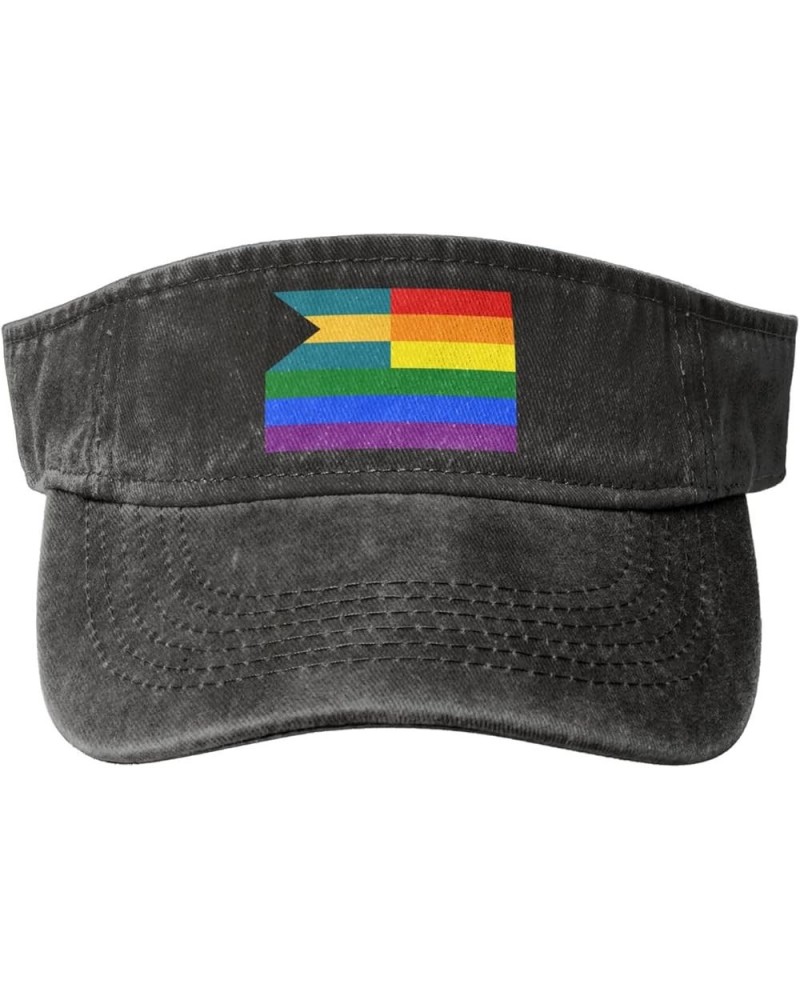 The Bahamas Rainbow Flag Sun Visor Hats for Women Men Adjustable Sports Sun Hats Cotton Golf Cap Black $12.63 Visors