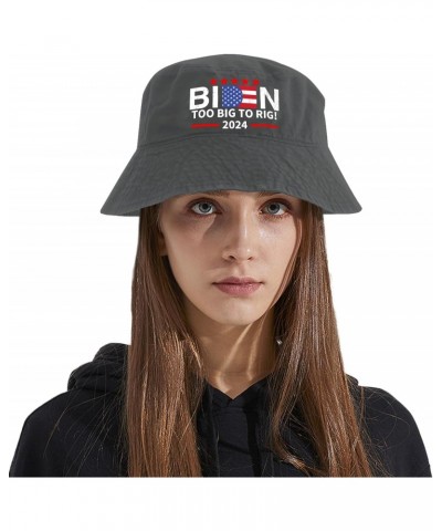 Too Big to Rig Saying Biden 2024 Bucket Hat Bucket Hat Vintage Men Hat for Travel Accessories for Travel Must Haves Wash Blac...