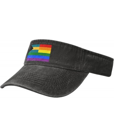 The Bahamas Rainbow Flag Sun Visor Hats for Women Men Adjustable Sports Sun Hats Cotton Golf Cap Black $12.63 Visors