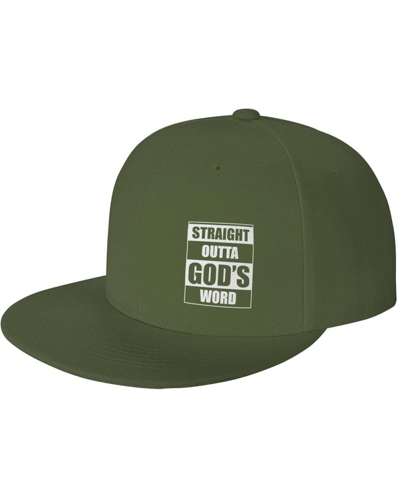 Straight Outta Gods Word Funny Religion Jesus Christian Baseball Cap Men Trucker Hat Women Dad Hat Ponytail Hat Black Moss Gr...