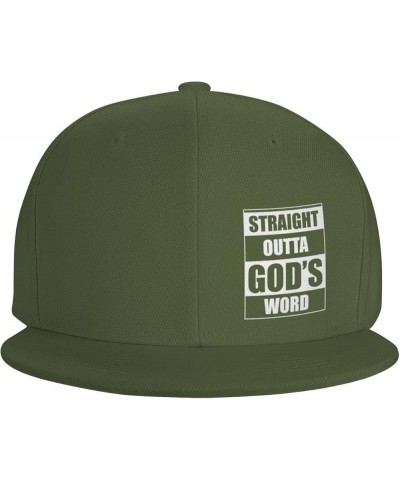 Straight Outta Gods Word Funny Religion Jesus Christian Baseball Cap Men Trucker Hat Women Dad Hat Ponytail Hat Black Moss Gr...