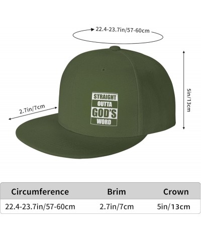 Straight Outta Gods Word Funny Religion Jesus Christian Baseball Cap Men Trucker Hat Women Dad Hat Ponytail Hat Black Moss Gr...