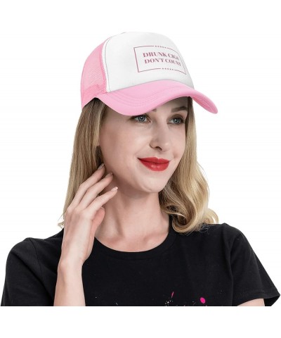 Drunk Cigs Don't Count Mesh Hat for Men Women Baseball Cap Adjustable Trucker Hat Pink $10.99 Baseball Caps