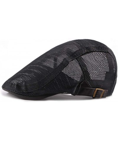 Men Mesh Newsboy Cap Mesh Breathable Summer Cap Adjustable Newsboy Beret Cap Cabbie Flat Cap (Color : G, Size : 55-60cm Adjus...