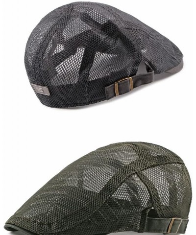 Men Mesh Newsboy Cap Mesh Breathable Summer Cap Adjustable Newsboy Beret Cap Cabbie Flat Cap (Color : G, Size : 55-60cm Adjus...