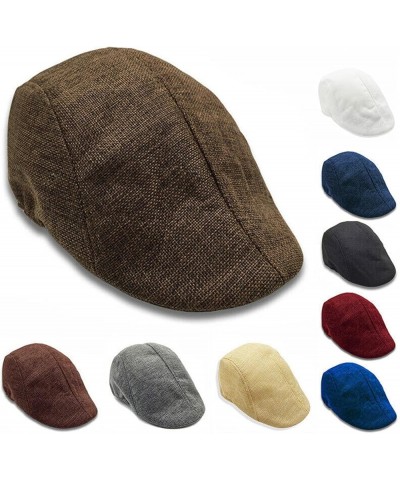 Autumn Beret Caps Men Women Vintage News Boy Cap Cabbie Linen Outdoor Hats Berets Sun Hat Unisex Duckbill Caps 1PC (Color : 0...