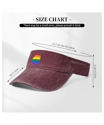 LGBT Flag Map of Eswatini Sun Visor Hats for Women Men Adjustable Sports Sun Hats Cotton Golf Cap Red $11.17 Sun Hats