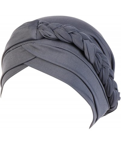 Pre-Tied Braid Hat for Women Faux Pearl Head Wraps for Cancer Patient African Beaded Turban Cap Grey-1 $7.97 Skullies & Beanies