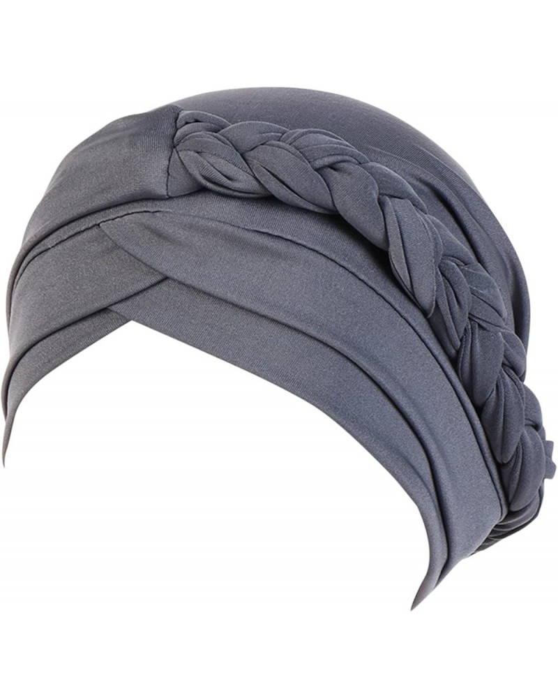 Pre-Tied Braid Hat for Women Faux Pearl Head Wraps for Cancer Patient African Beaded Turban Cap Grey-1 $7.97 Skullies & Beanies