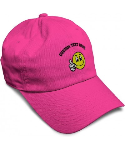 Custom Soft Baseball Cap Smile Smile Happy Face Embroidery Happiness Twill Cotton Dad Hats for Men & Women Hot Pink Personali...