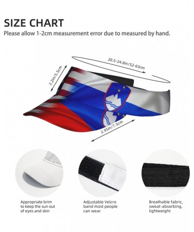 Sun Visors Slovenia America Flag Sunscreen Sport Baseball Empty Top for Women Men Black $12.16 Visors