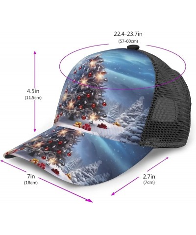 Christmas Trees Printed Baseball Cap - Breathable Mesh Adjustable Snap Back Closure Christmas Trees $11.87 Baseball Caps