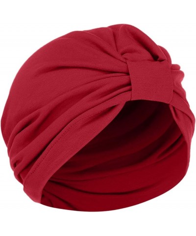 Women's Skullies & Beanies Head Hair Cover Muslim Turban Bonnet Women Hat Cap Wrap Scarf Baseball Caps 2023 Wine $7.52 Balacl...