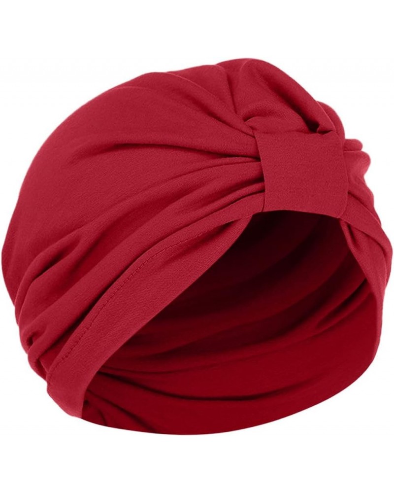 Women's Skullies & Beanies Head Hair Cover Muslim Turban Bonnet Women Hat Cap Wrap Scarf Baseball Caps 2023 Wine $7.52 Balacl...