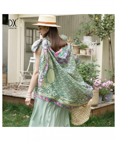 100% Mulberry Silk Pashmina Summer Scarf Extra Large Shawls And Wraps For Evening Dress Women Travel Floral Blanket 68 Multic...