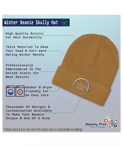 Custom Beanies for Men School Bus Girl Embroidery Bus Winter Hats for Women Acrylic Skull Cap 1 Size Khaki Design Only $12.70...