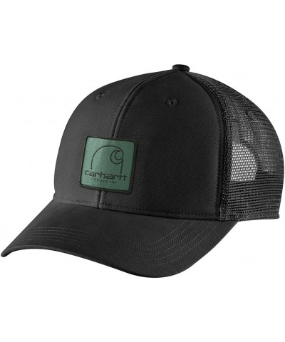 Men's Canvas Mesh-Back C Patch Cap Black $15.05 Baseball Caps