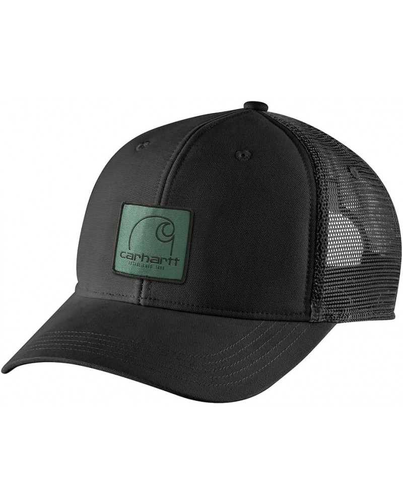 Men's Canvas Mesh-Back C Patch Cap Black $15.05 Baseball Caps